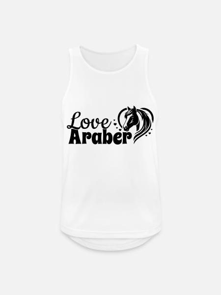 Het Arabische Hoofd van het Paard van het Liefdeshart - Mannen tanktop ademend actief - wit