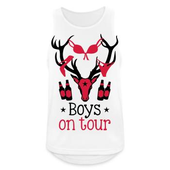 60 Macho Hirsch Geweih Boys on Tour Deer Männer - Männer Tank Top atmungsaktiv - Weiß - Vorne - Nick (188cm)