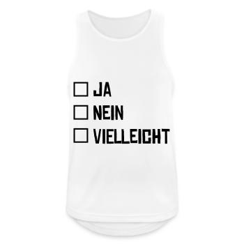 ja nein ankreuzen vielleicht - Männer Tank Top atmungsaktiv - Weiß - Vorne - Nick (188cm)