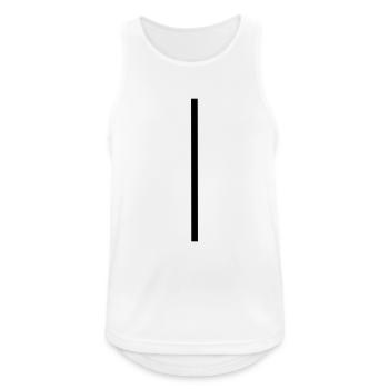 Strich - Linie - Männer Tank Top atmungsaktiv - Weiß - Vorne - Nick (188cm)
