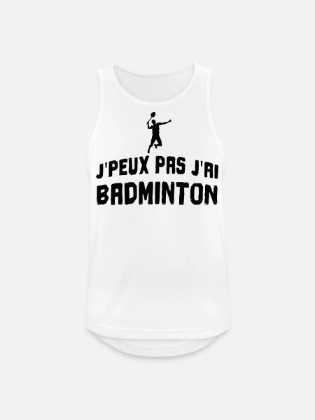 J'peux pas j'ai badminton - Débardeur respirant Homme - blanc