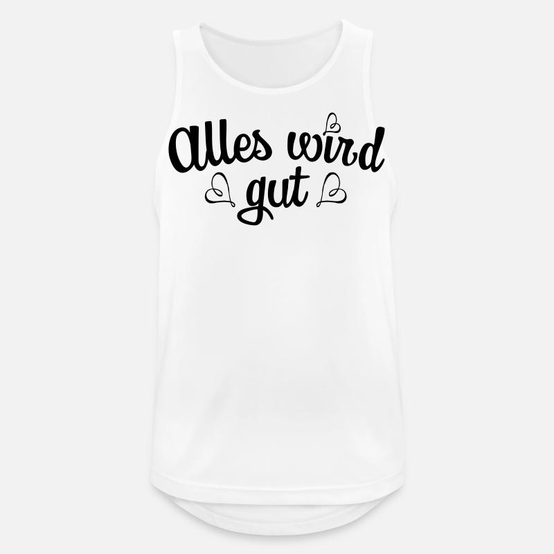 139 Alles wird gut Herzen - Männer Tank Top atmungsaktiv - Weiß