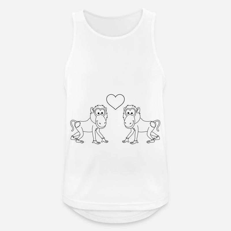 Monkey monkey comic couple love - Men's Breathable Tank Top - white