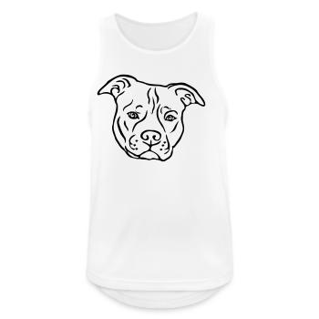 Tête de Satffordshire terrier américain - Débardeur respirant Homme - blanc - Devant - Nick (188cm)