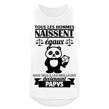 Alle Menschen sind gleich geboren, Opa, Opa, Opa, Opa, Opa - Männer Tank Top atmungsaktiv - Weiß - Vorne - Nick (188cm)