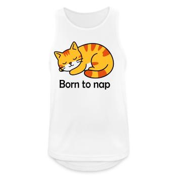 Born to Nap Cat Sleep Design - Men's Breathable Tank Top - white - Front - Nick (188cm)
