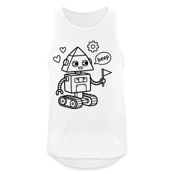 Robot Bip Artisan technologique pour l’anniversaire des enfants - Débardeur respirant Homme - blanc - Devant - Nick (188cm)