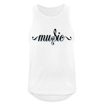 Music - Männer Tank Top atmungsaktiv - Weiß - Vorne - Nick (188cm)