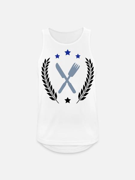 besteck - Männer Tank Top atmungsaktiv - Weiß