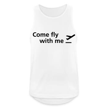 Come fly with me - Männer Tank Top atmungsaktiv - Weiß - Vorne - Nick (188cm)