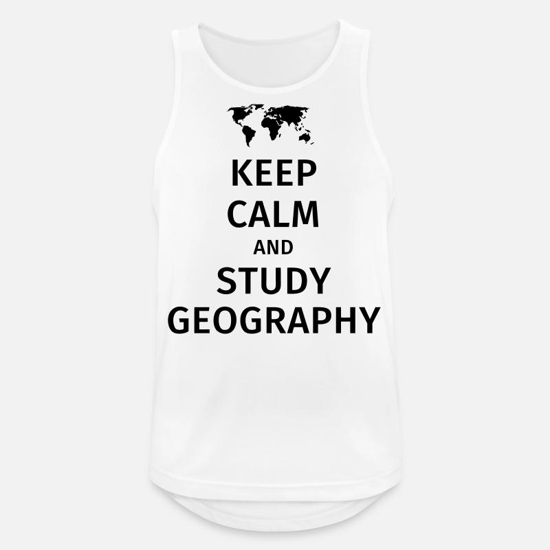 keep calm and study geography - Männer Tank Top atmungsaktiv - Weiß