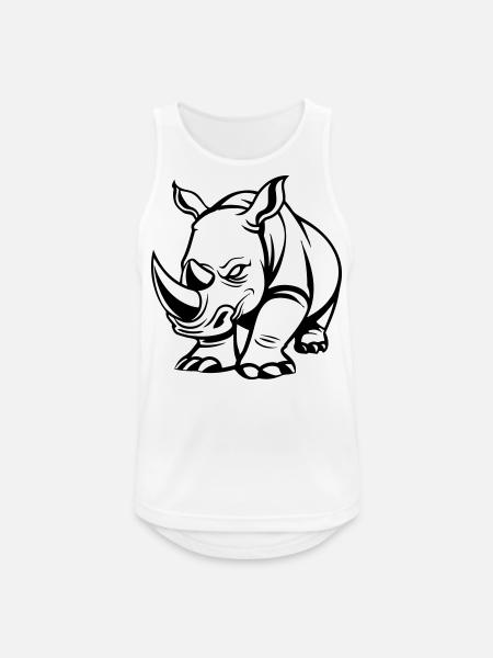 nashorn - Männer Tank Top atmungsaktiv - Weiß