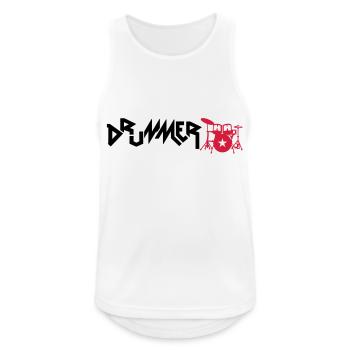 drummer - Men's Breathable Tank Top - white - Front - Nick (188cm)