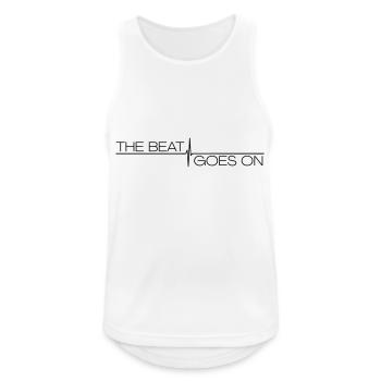 Le rythme continue Mixeur de musique DJ - Débardeur respirant Homme - blanc - Devant - Nick (188cm)