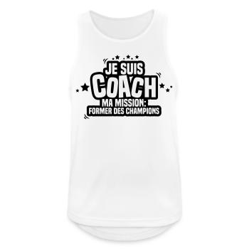je suis coach ma mission former des champions - Débardeur respirant Homme - blanc - Devant - Nick (188cm)