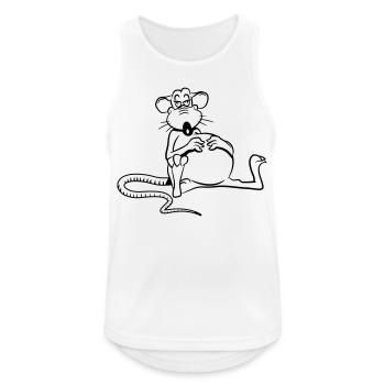 rat fatigué - Débardeur respirant Homme - blanc - Devant - Nick (188cm)