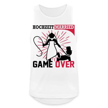 Hochzeit Married Game Over Peitsche Mann kniet - Männer Tank Top atmungsaktiv - Weiß - Vorne - Nick (188cm)