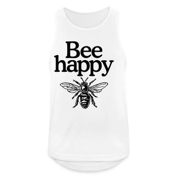 Bee happy - Men's Breathable Tank Top - white - Front - Nick (188cm)