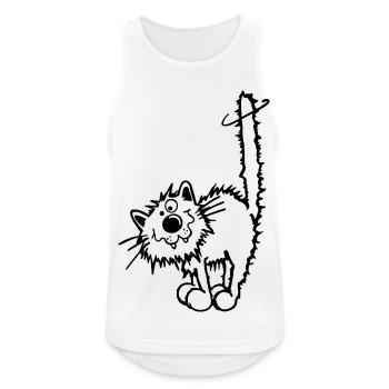 Drôle Chat - Débardeur respirant Homme - blanc - Devant - Nick (188cm)