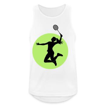 Badminton Player Silhouette – Smash Power - Men's Breathable Tank Top - white - Front - Nick (188cm)