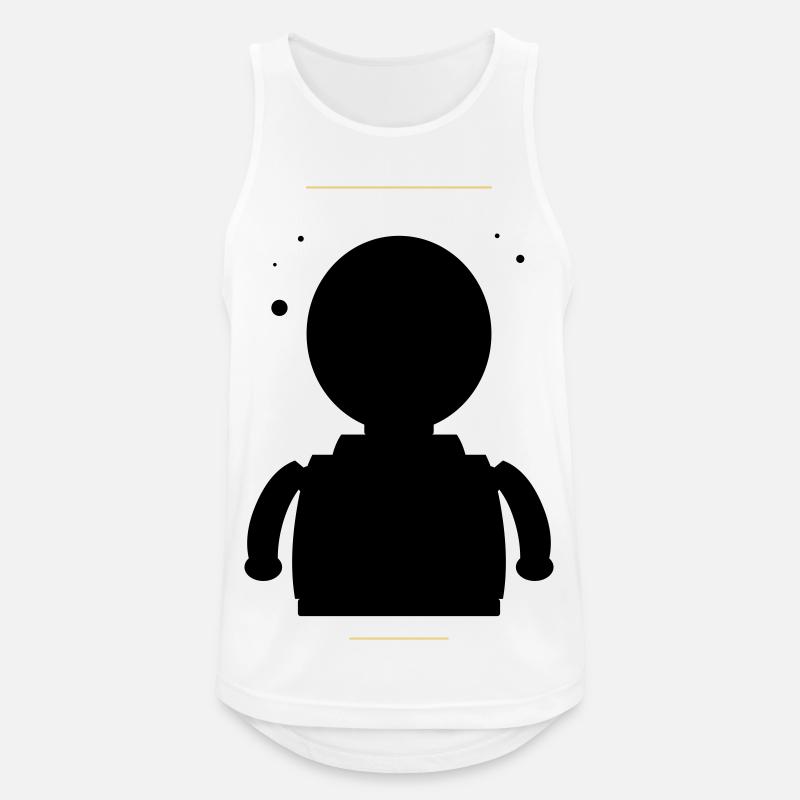 Minimalistischer Schwarzer Mond - Männer Tank Top atmungsaktiv - Weiß