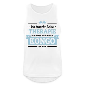 Nur in den Kongo - Männer Tank Top atmungsaktiv - Weiß - Vorne - Nick (188cm)
