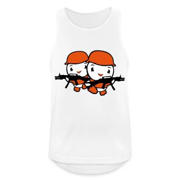 2 Ducks Soldier Army Professional Soldier Helmet Gun Races - Men's Breathable Tank Top - white - Front - Nick (188cm)