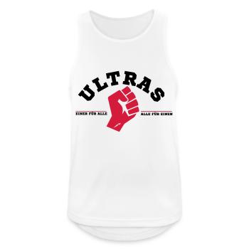 Ultras - alle für einen - Männer Tank Top atmungsaktiv - Weiß - Vorne - Nick (188cm)