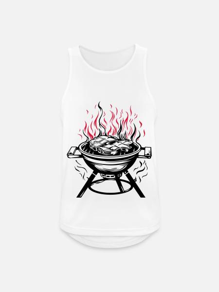 Grill Icon Fire Grilling Icon - Débardeur respirant Homme - blanc