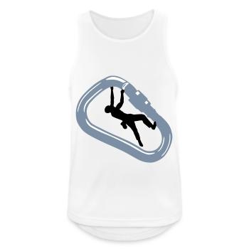 Klettern, Karabiner und Kletterer - Männer Tank Top atmungsaktiv - Weiß - Vorne - Nick (188cm)