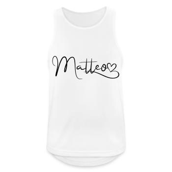 Matteo Name Vorname Herzdekor - Männer Tank Top atmungsaktiv - Weiß - Vorne - Nick (188cm)