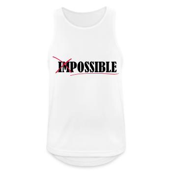 Impossible, Motivation, Training, Fitness, Running - Männer Tank Top atmungsaktiv - Weiß - Vorne - Nick (188cm)