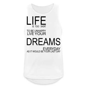 LIFE is too short - Men's Breathable Tank Top - white - Front - Nick (188cm)
