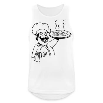 kochen koch pizza - Männer Tank Top atmungsaktiv - Weiß - Vorne - Nick (188cm)