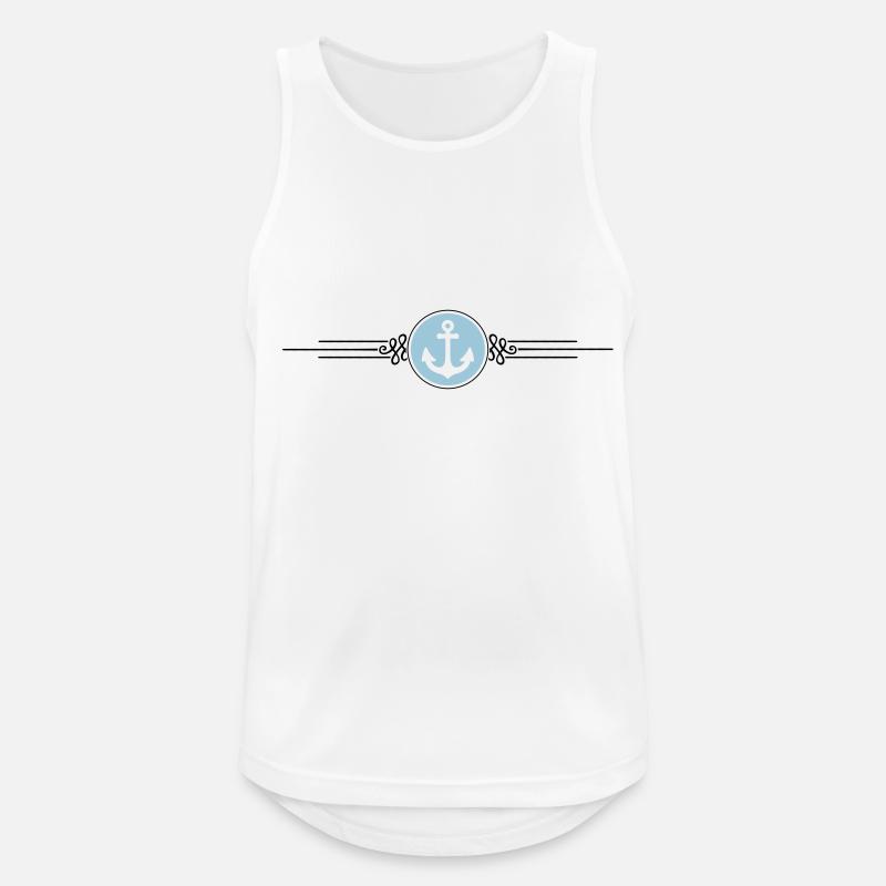anker symbol strich - Männer Tank Top atmungsaktiv - Weiß