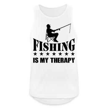 fishing is my therapy - Men's Breathable Tank Top - white - Front - Nick (188cm)