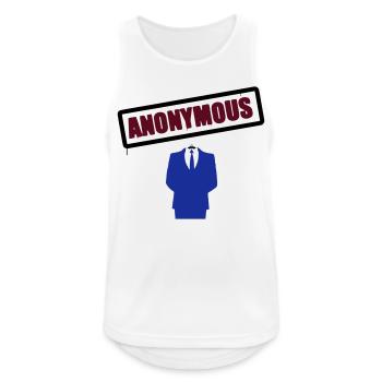 Anonymous Schild - Männer Tank Top atmungsaktiv - Weiß - Vorne - Nick (188cm)