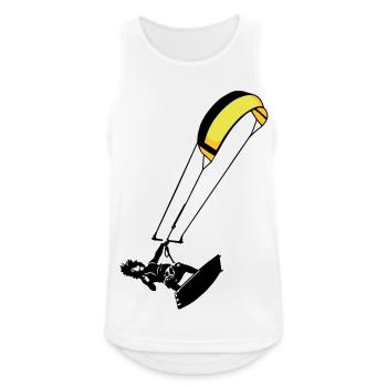 Kitesuf flex - Männer Tank Top atmungsaktiv - Weiß - Vorne - Nick (188cm)