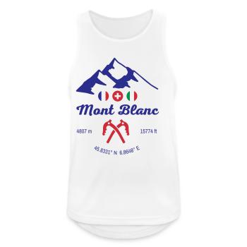 Plus haute montagne des Alpes du Mont-Blanc - Débardeur respirant Homme - blanc - Devant - Nick (188cm)
