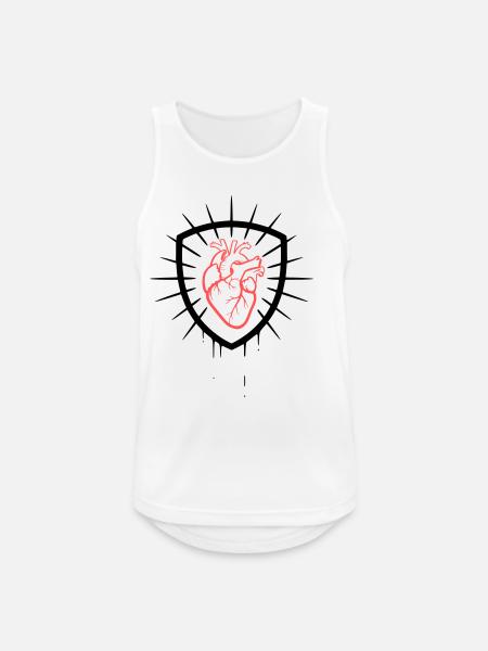 Herz Schild Wappen Farbig - Männer Tank Top atmungsaktiv - Weiß