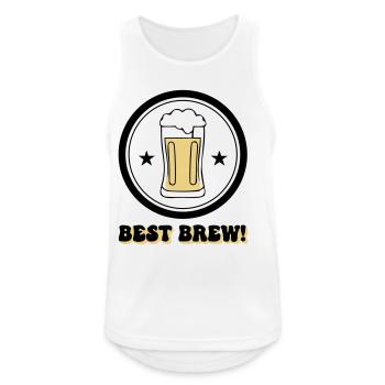 Emblème de la meilleure bière brassée cool - Débardeur respirant Homme - blanc - Devant - Nick (188cm)