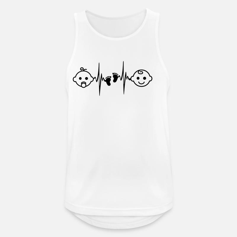 Baby Mädchen oder Junge - Männer Tank Top atmungsaktiv - Weiß