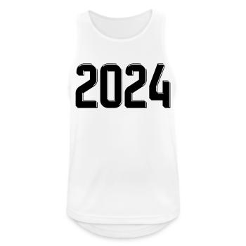 2024 Jahreszahl Datum Zahl Anno Kalenderjahr retro - Männer Tank Top atmungsaktiv - Weiß - Vorne - Nick (188cm)