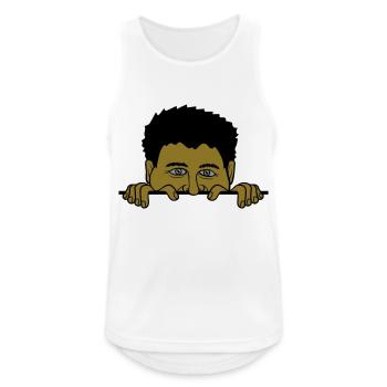 Mann hinter Mauer - Männer Tank Top atmungsaktiv - Weiß - Vorne - Nick (188cm)