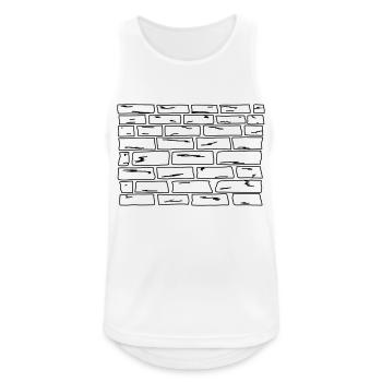 Die Mauer - Männer Tank Top atmungsaktiv - Weiß - Vorne - Nick (188cm)
