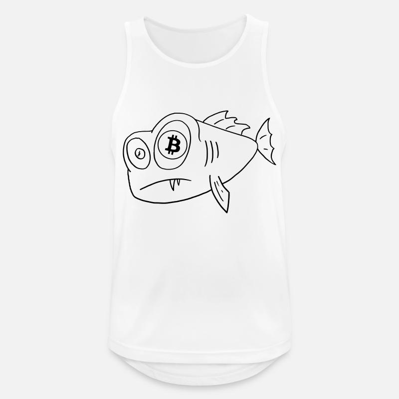 bitcoin fish fish with bitcoin eye - Men's Breathable Tank Top - white