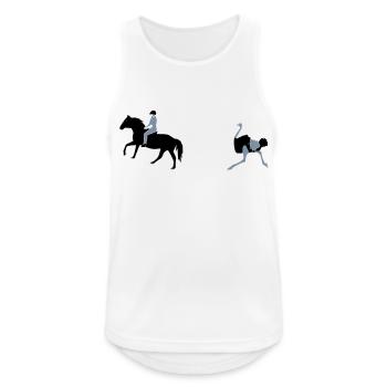 Thomas ziag o, Thomas zieh an, Strauß vs. Kind - Männer Tank Top atmungsaktiv - Weiß - Vorne - Nick (188cm)
