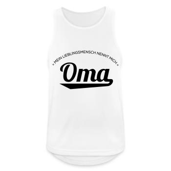 Oma - Männer Tank Top atmungsaktiv - Weiß - Vorne - Nick (188cm)
