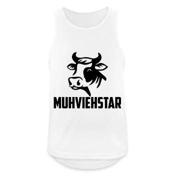 Muhviehstar | Farbe änderbar - Männer Tank Top atmungsaktiv - Weiß - Vorne - Nick (188cm)