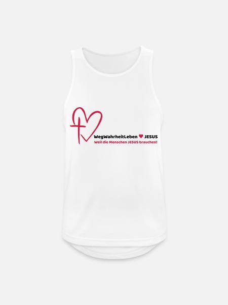 WegWahrheitLebenJESUS ♥ - Männer Tank Top atmungsaktiv - Weiß